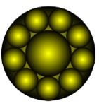 Kreise im Kreis: gelb verlaufend