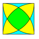 Quadrat mit Viertelkreisen