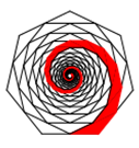 Flächen-Spirale basierend auf 7-Ecken