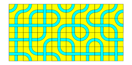 Quadrate mit Kreuzungen zum Parkettieren