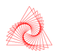 Spirale aus gedrehten, kleiner werdenden Vielecken