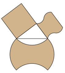 Pythagoras mit gleichen Flächen: Bögen