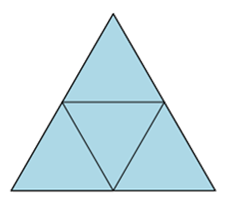 Dreieck mit der Fläche 1/4 eines Dreiecks