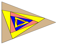 Dreiecke mit Innendreieck mit Iteration