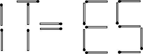 L&ouml;sung der Streichholz-Aufgabe: Z&uuml;ndholzgleichung