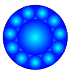 Kreise im Kreis: blau verlaufend
