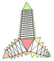 Multipler Pythagoras: 3-Sterne aus 3 Türmen