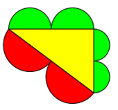Pythagoras mit 2 Halbkreisen