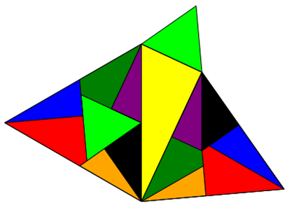 Pythagoras: Zerlegungsbeweis mit regelmäßigen 3-Ecken