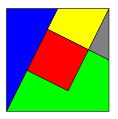 Pythagoras mit zerlegbarem Quadrat