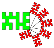 Multipler Pythagoras: Kette von Dreiecken mit Kathete 1 LE