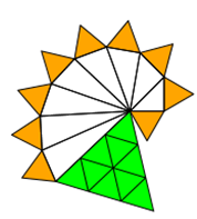 Multipler Pythagoras: Zerlegungs-Beweise anhand von Ketten on Dreiecken mit Kathete 1 LE