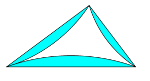 Verallgemeinerter Pythagoras mit Kreisbögen nach innen