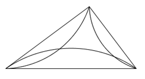 Pythagoras mit Kreisbögen nach innen