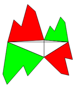 Pythagoras: Gleiche Flächen über Kreuz