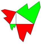 Pythagoras: Gleiche Flächen über Kreuz