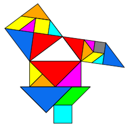Pythagoras mit Tangram: 3 verschiedene Objekte