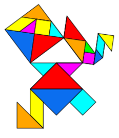 Pythagoras mit Tangram: 3 verschiedene Objekte