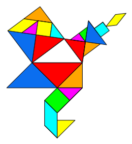 Pythagoras mit Tangram: 3 verschiedene Objekte
