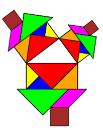 Pythagoras mit Tangram: Haus