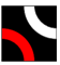 Rot-weiß auf schwarzem Grund: Quadratische Trax Karten